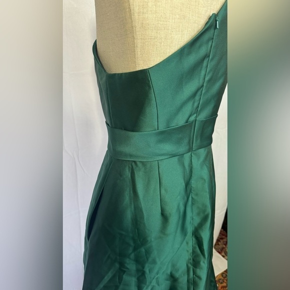 ALFRED SUNG One-Shoulder Green Dress with pockets - Picture 10 of 16